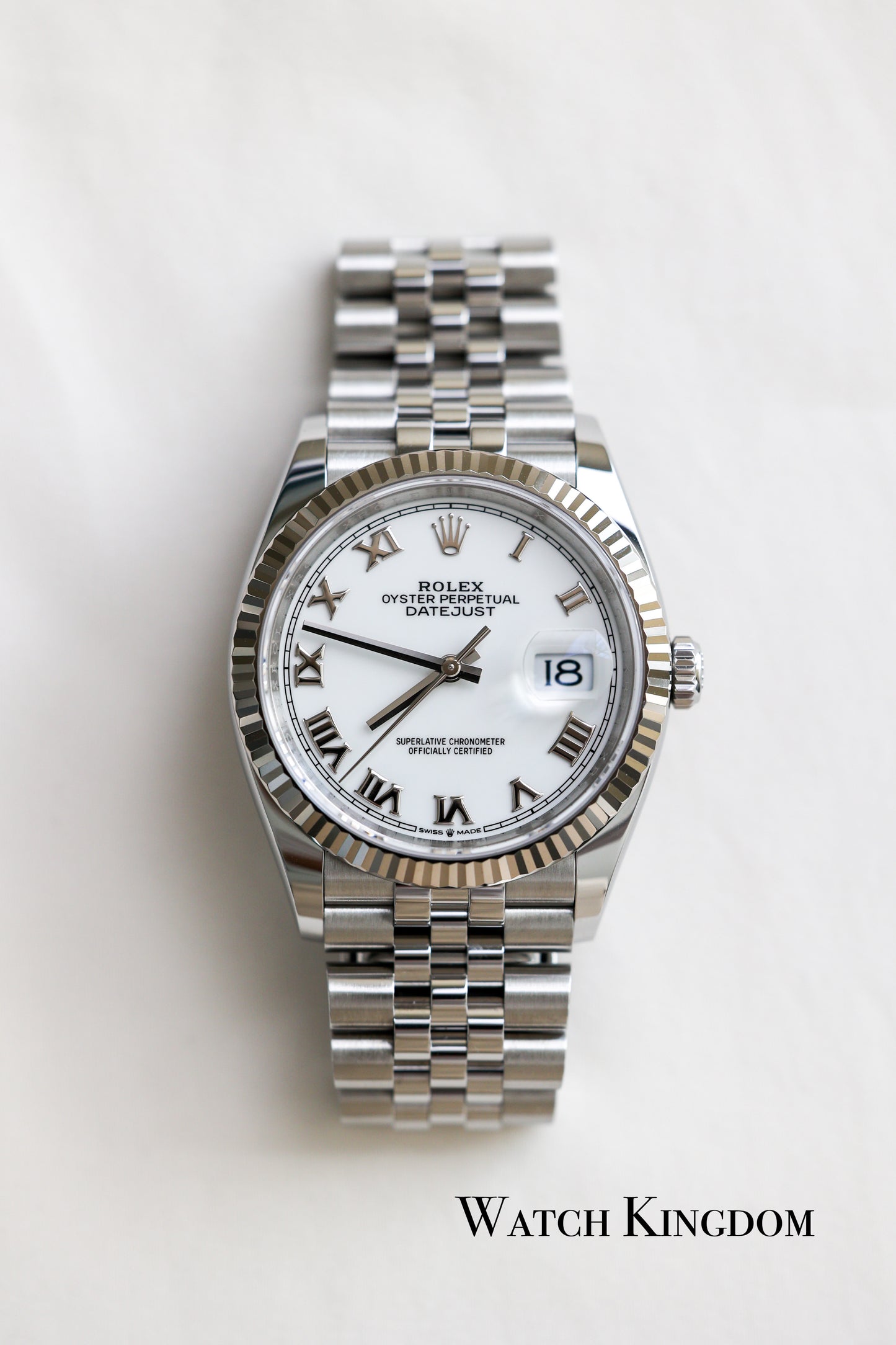 2023 Rolex Datejust 36 White Dial Fluted Jubilee