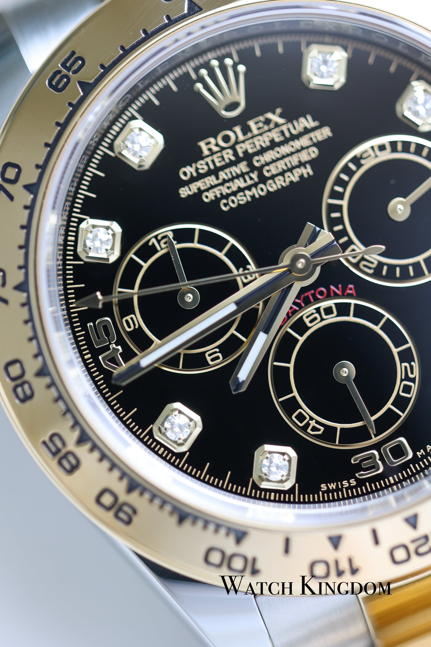 2021 Rolex Daytona Black Diamonds Dial Two Tone Yellow Gold