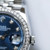 2021 Rolex Datejust 36 Blue Dial Diamonds Bezel Jubilee Ref. 126284RBR