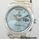 2022 Rolex Day-Date 40 Platinum Ice Blue Baguette Diamond Dial Ref. 128236 B00171