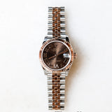 2024 Rolex Datejust 31 Chocolate Dial Fluted Jubilee Two Tone RG