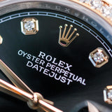 2023 Rolex Datejust 36 Black Diamonds Dial Jubilee Diamonds Bezel Two Tone Rose Gold