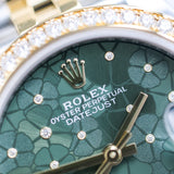 2024 Rolex Datejust 31 Green Dial Diamonds Bezel