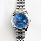 2024 Rolex Datejust 41 Blue Dial Smooth Bezel Jubilee