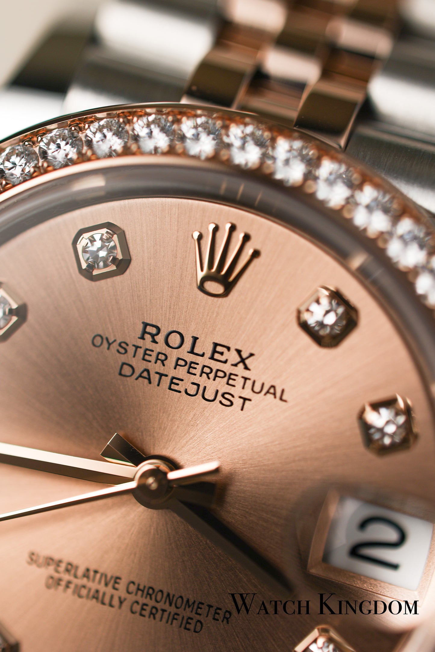 2023 Rolex Datejust 31 Rose Color Dial Fluted Two Tone Rose Gold