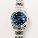 2022 Rolex Datejust 41 Blue Diamonds Dial Fluted Jubilee