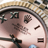 2023 Rolex Datejust 31 Pink Roman Numerals Diamonds Dial Fluted Jubilee