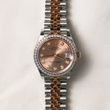 2023 Rolex Datejust 31 Rose Color Dial Fluted Two Tone Rose Gold