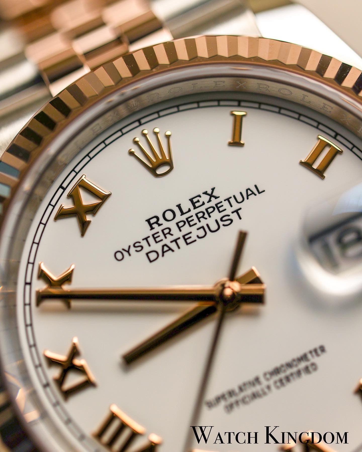 2023 Rolex Datejust 36 White Dial Fluted Jubilee Two Tone Rose Gold