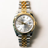 2023 Rolex Datejust 41 Silver Dial Fluted Jubilee Two Tone Yellow Gold