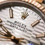 2023 Rolex Datejust 36 Silver Motif Dial Fluted Jubilee Two Tone Rose Gold