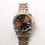 2023 Rolex Datejust 41 Chocolate Dial Fluted Jubilee Two Tone Rose Gold