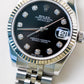2011 Rolex Datejust 31 Black Diamonds Dial Fluted Jubilee