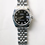 2011 Rolex Datejust 31 Black Diamonds Dial Fluted Jubilee