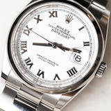 2024 Rolex Datejust 36 White Dial Smooth Bezel Oyster Bracelet