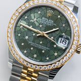 2024 Rolex Datejust 31 Green Dial Diamonds Bezel