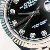 2021 Rolex Datejust 36 Black Diamonds Dial Fluted Jubilee