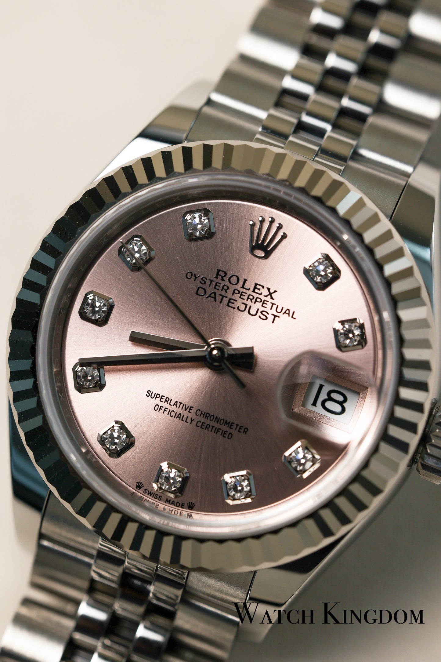 2023 Rolex Datejust 28 Pink Dial Fluted Jubilee