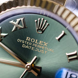 2023 Rolex Datejust 31 Green Dial Two Tone Yellow Gold