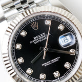 2023 Rolex Datejust 41 Black Diamonds Dial Fluted Jubilee Ref.126334