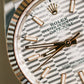 2022 Rolex Datejust 36 Silver Motif Dial Fluted Jubilee Two Tone Rose Gold