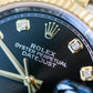 202x Rolex Datejust 36 Black Diamonds Dial Fluted Jubilee Two Tone Yellow Gold
