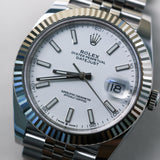 2023 Rolex Datejust 41 White Dial Fluted Jubilee