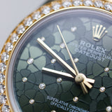 2024 Rolex Datejust 31 Green Dial Diamonds Bezel