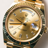 2023 Rolex Daydate 40 Champagne Diamonds Dial Yellow Gold