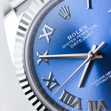 2024 Rolex Datejust Azzurro Blue Dial Fluted Jubilee Ref. 126334