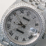 2022 Rolex Datejust 41 Full Iced Out Stainless Steel