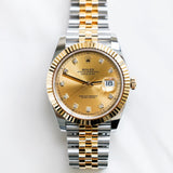 2022 Rolex Datejust 41 Champagne Dial Fluted Jubilee Two Tone YG