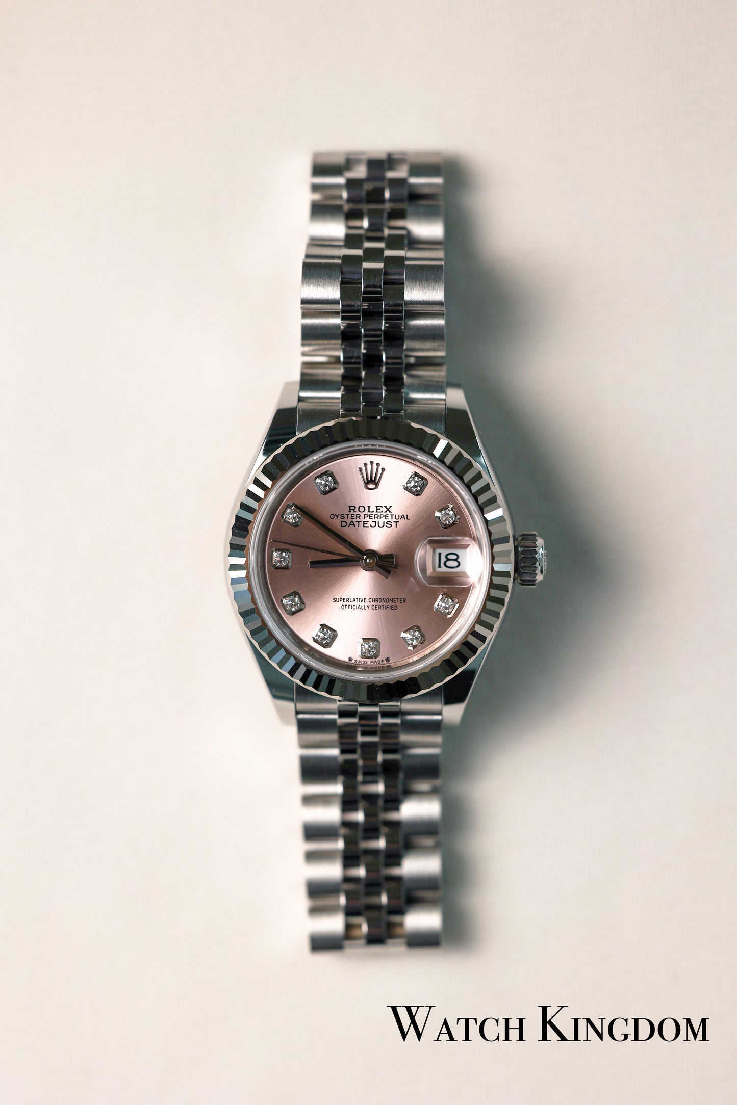 2023 Rolex Datejust 28 Pink Dial Fluted Jubilee