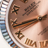 2023 Rolex Datejust 31 Rose-Color Dial Fluted Jubilee Two Tone Rose Gold