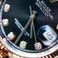 2023 Rolex Datejust 36 Black Diamonds Dial Fluted Jubilee Two Tone Rose Gold
