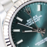 2023 Rolex Datejust 31 Green Dial Fluted Jubilee