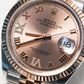 2023 Rolex Datejust 36 Rose Color Dial Fluted Jubilee Two Tone Rose Gold