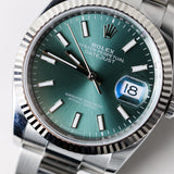 2024 Rolex Datejust 36 Green Dial Fluted Oyster