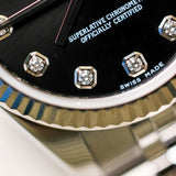 2011 Rolex Datejust 31 Black Diamonds Dial Fluted Jubilee