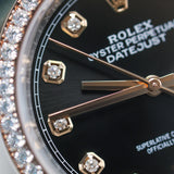 2023 Rolex Datejust 36 Black Diamonds Dial Jubilee Diamonds Bezel Two Tone Rose Gold