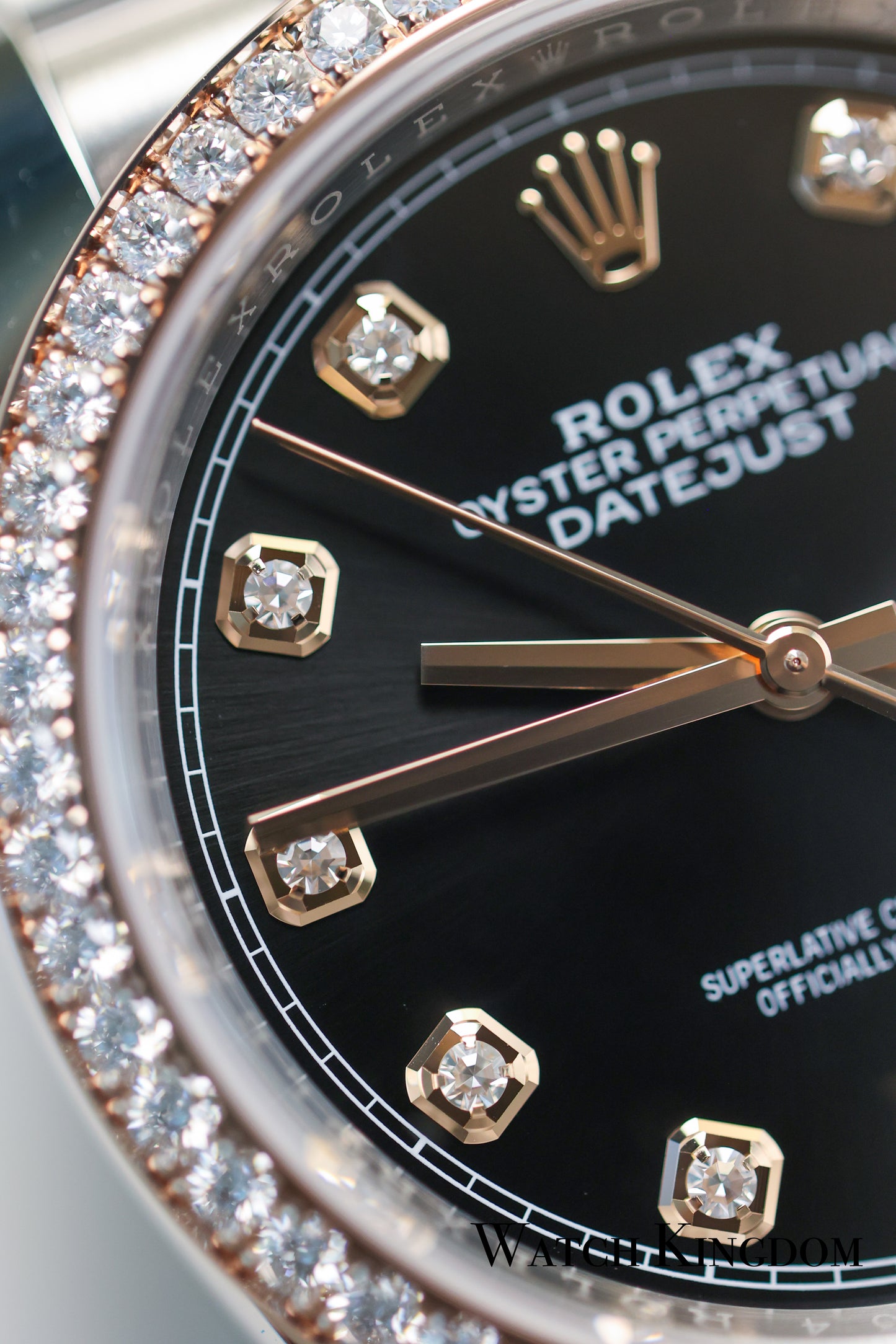 2023 Rolex Datejust 36 Black Diamonds Dial Jubilee Diamonds Bezel Two Tone Rose Gold