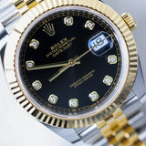 2024 Rolex Datejust 41 Black Dial Fluted Jubilee Two Tone YG