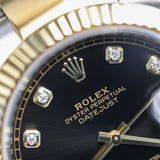 2021 Rolex Datejust 41 Black Dial Fluted Two Tone YG 126333