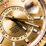 2023 Rolex Sky Dweller Champagne Dial Fluted Jubilee Two Tone Yellow Gold