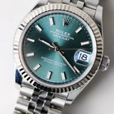 2023 Rolex Datejust 31 Green Dial Fluted Jubilee