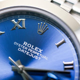 2021 Rolex Datejust 41 Blue Roman Numerals Dial Smooth Jubilee