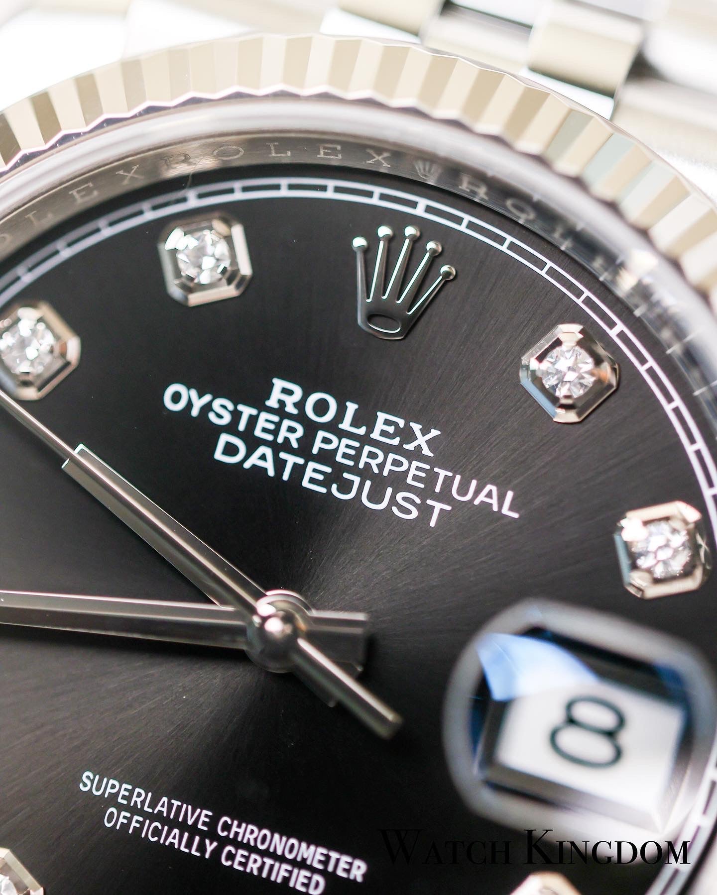 2021 Rolex Datejust 36 Black Diamonds Dial Fluted Jubilee