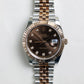 2023 Rolex Datejust 41 Chocolate Diamonds Dial Fluted Jubilee Two Tone Rose Gold