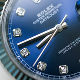 2022 Rolex Datejust 41 Blue Diamonds Dial Fluted Jubilee