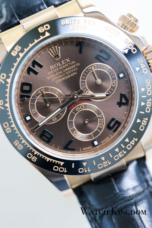 2015 Rolex Daytona Chocolate Dial Leather Strap
